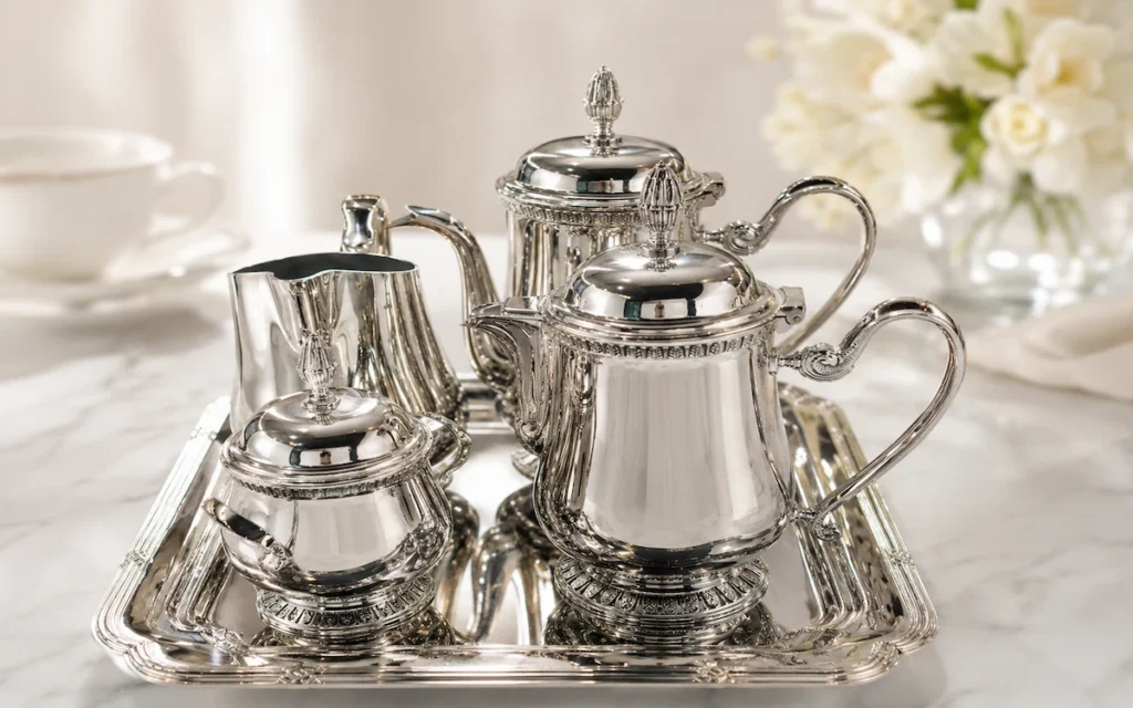 Silver Plated Tea Pot coffee pot Milk Jug Set